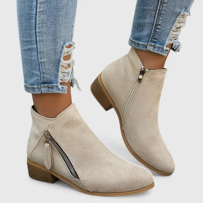 Orthopaedic Black Ankle Boots | Side Zip Fastening for Easy Wear 2