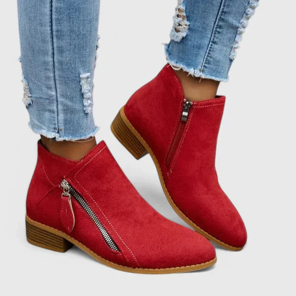 Orthopaedic Black Ankle Boots | Side Zip Fastening for Easy Wear 3