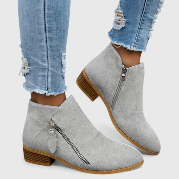 Orthopaedic Black Ankle Boots | Side Zip Fastening for Easy Wear 4