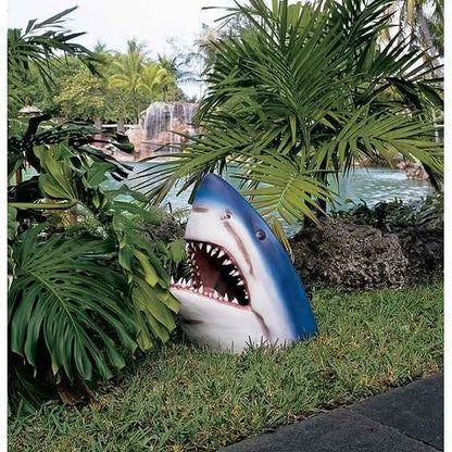 Outdoor Garden Sculpture | Weather-Resistant Blue Shark Design 0