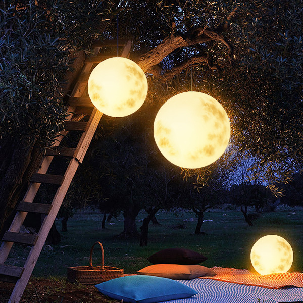 Outdoor Hanging Lamp | Weatherproof Moon-Shaped LED Light Fixture 4