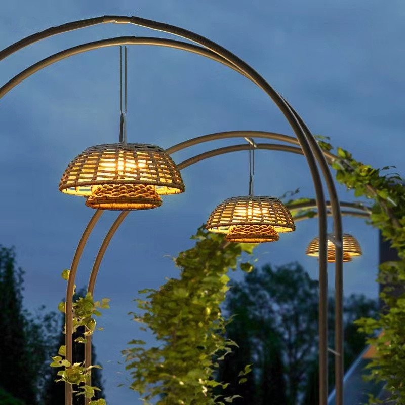 Outdoor Pendant Lamp | Eco-Friendly Bamboo with Warm White LED 2