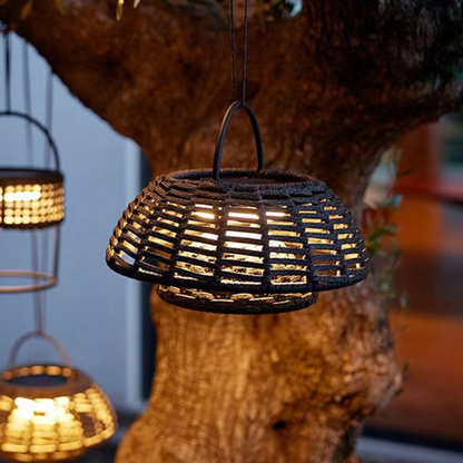 Outdoor Pendant Lamp | Eco-Friendly Bamboo with Warm White LED 7