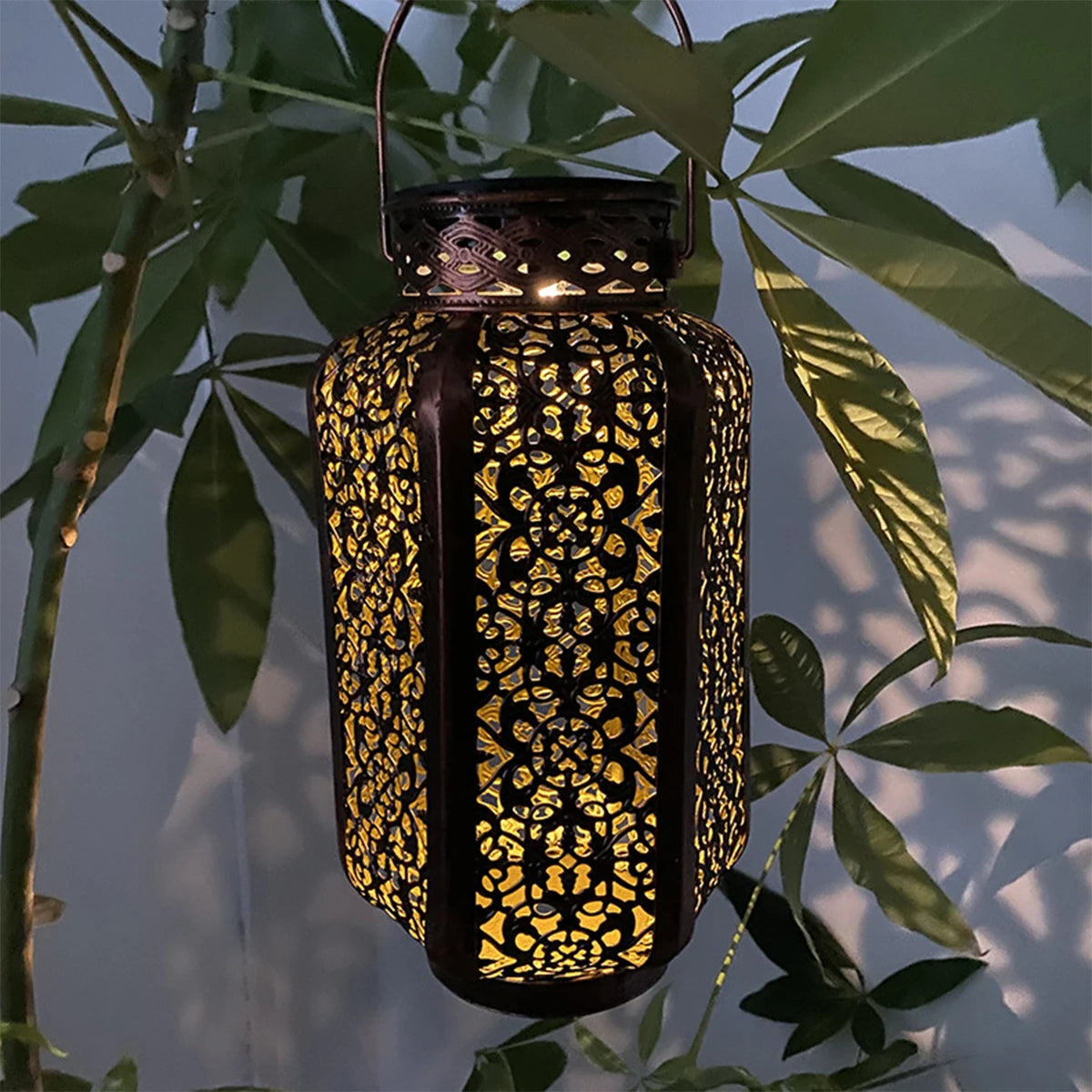Outdoor Solar Lantern | Vintage Iron Design for Garden Ambiance 1