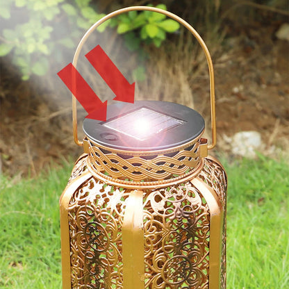 Outdoor Solar Lantern | Vintage Iron Design for Garden Ambiance 2