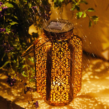 Outdoor Solar Lantern | Vintage Iron Design for Garden Ambiance 3