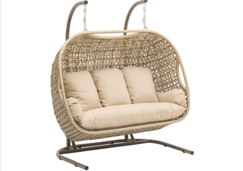 Outdoor Swing Chair | Freestanding Cocoon Hanging Egg Chair with Cushions 1