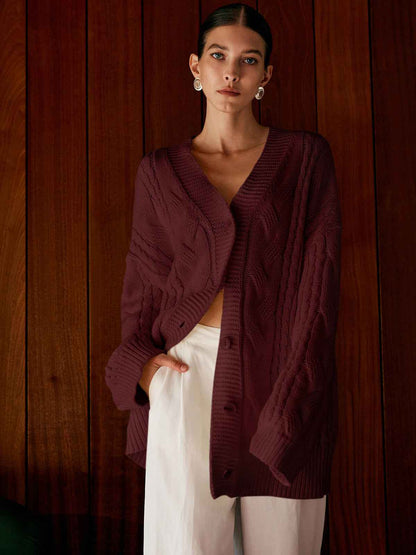 Oversized Cable Knit Outerwear | Warm Relaxed Fit with Medium Stretch 7