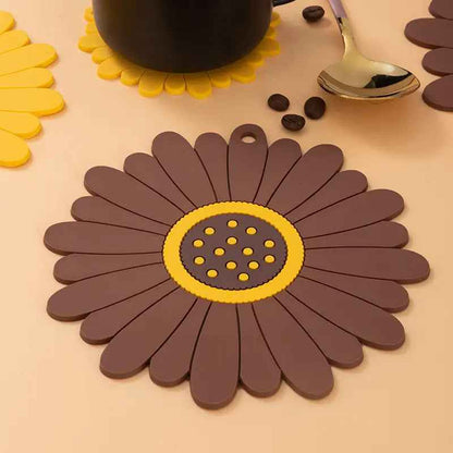 PVC Table Mat | Heat-Resistant Sunflower Design for Kitchen Protection 2