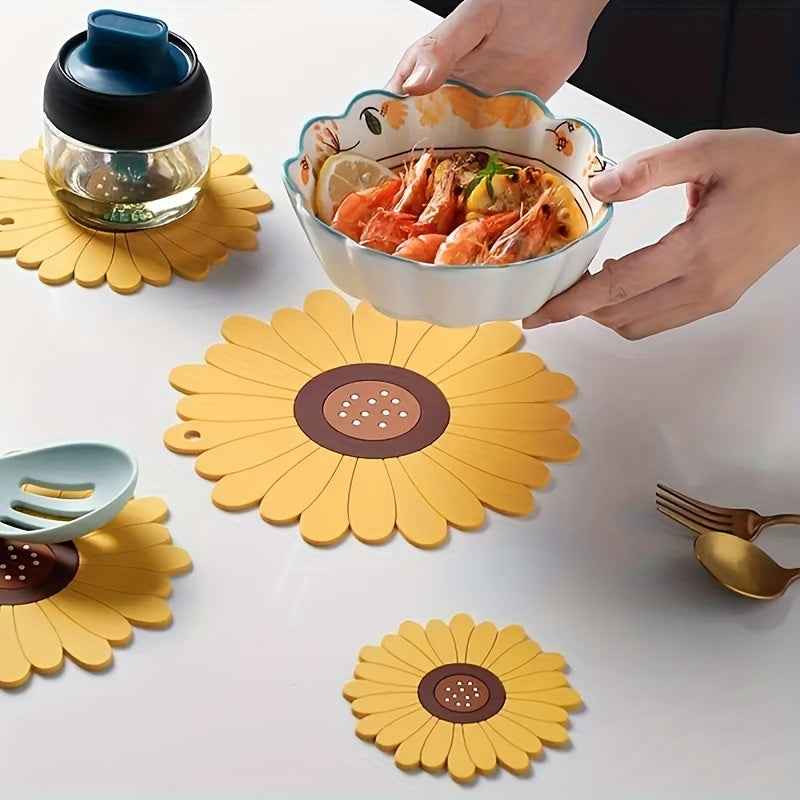 PVC Table Mat | Heat-Resistant Sunflower Design for Kitchen Protection 3