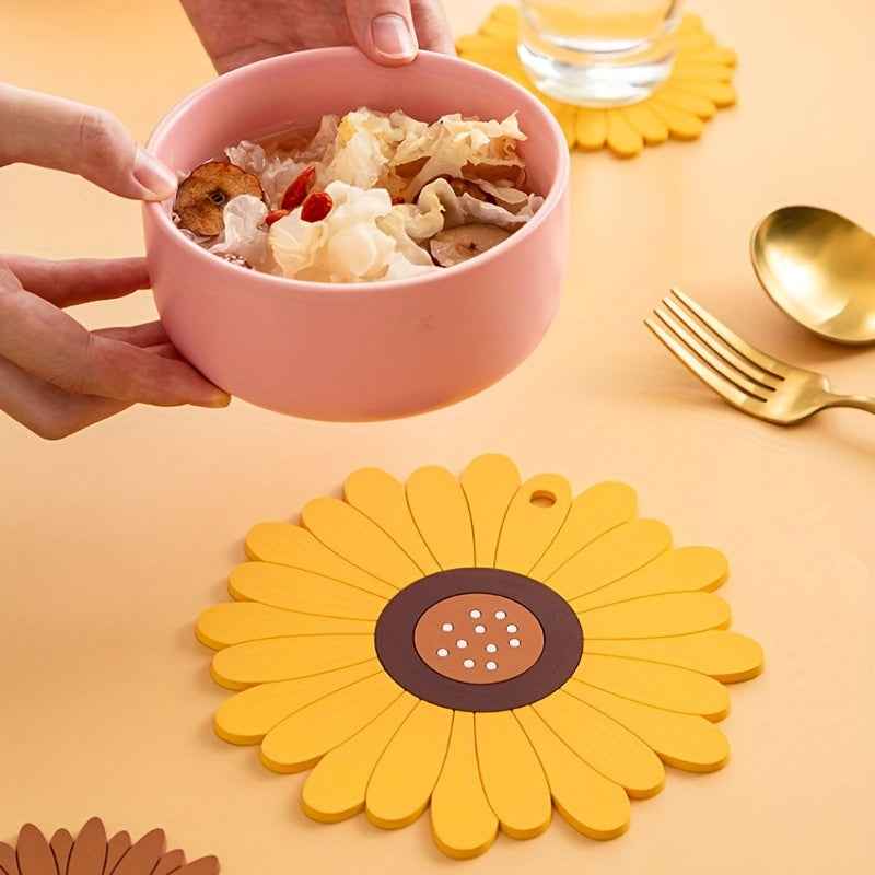 PVC Table Mat | Heat-Resistant Sunflower Design for Kitchen Protection 4
