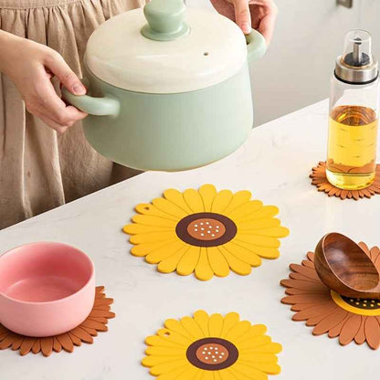 PVC Table Mat | Heat-Resistant Sunflower Design for Kitchen Protection 7