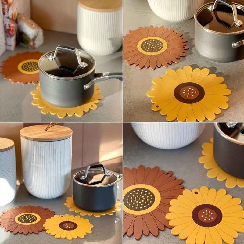 PVC Table Mat | Heat-Resistant Sunflower Design for Kitchen Protection 8