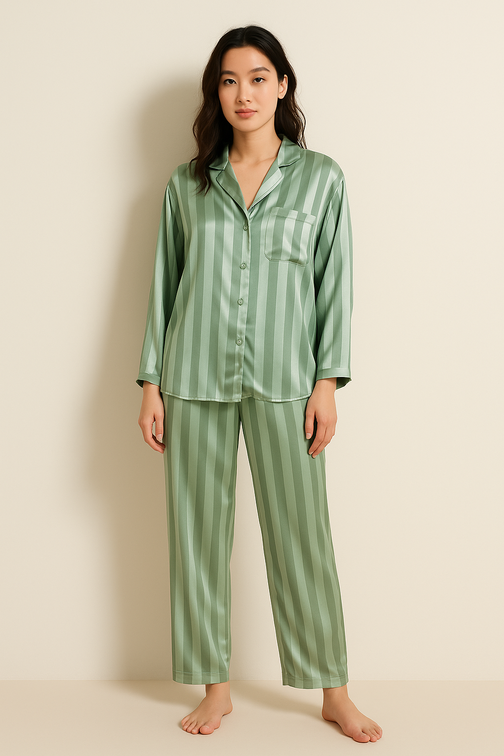 Pajama Set for Women | Soft Breathable Fabric with Classic Stripes 2
