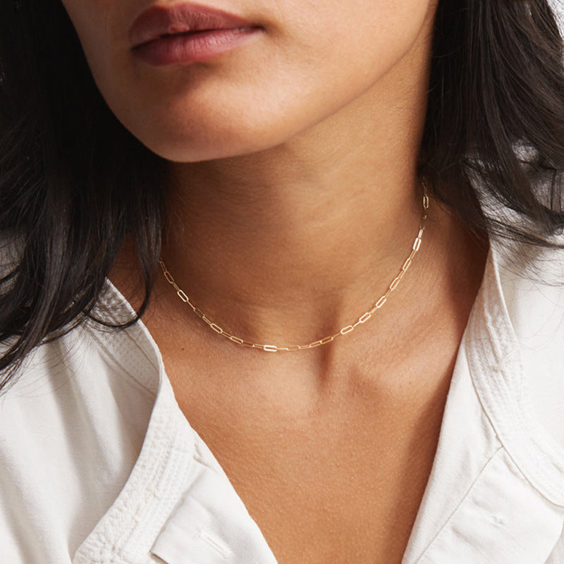 Paperclip Chain Necklace | Modern Stainless Steel-Plated Design 1