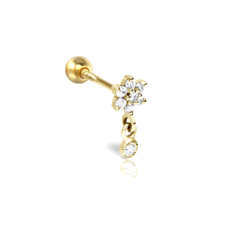 Pave Drop Stud Earrings | Hypoallergenic S925 Silver with Gold Plating 0
