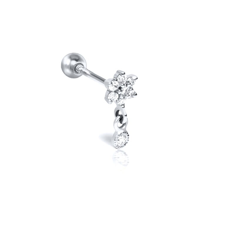 Pave Drop Stud Earrings | Hypoallergenic S925 Silver with Gold Plating 2
