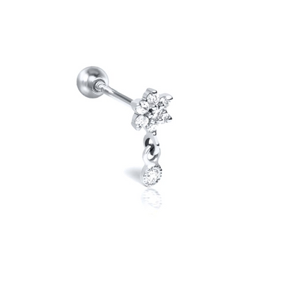 Pave Drop Stud Earrings | Hypoallergenic S925 Silver with Gold Plating 2
