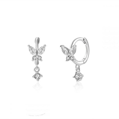 Pave Drop Stud Earrings | Hypoallergenic S925 Silver with Gold Plating 5
