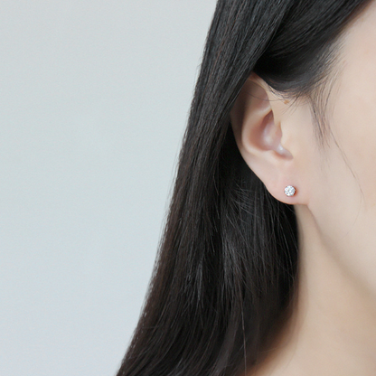 Pave Stud Earrings | Hypoallergenic S925 Sterling Silver with Gold Plating 4