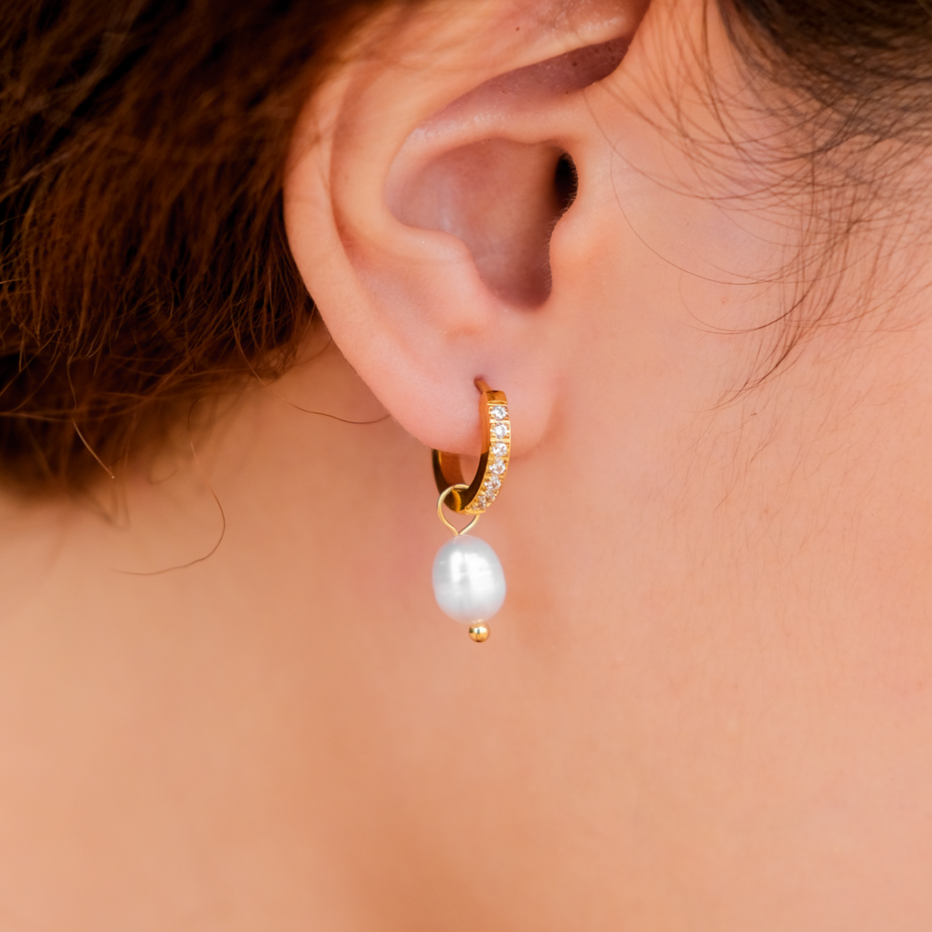 Pearl Earrings | Freshwater Pearls on Durable 18k Gold Hoops 2