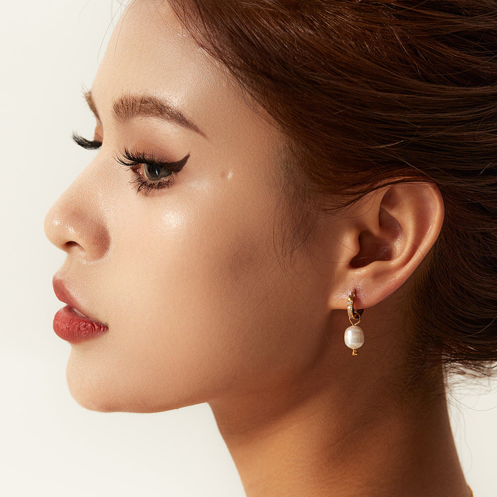 Pearl Earrings | Freshwater Pearls on Durable 18k Gold Hoops 3