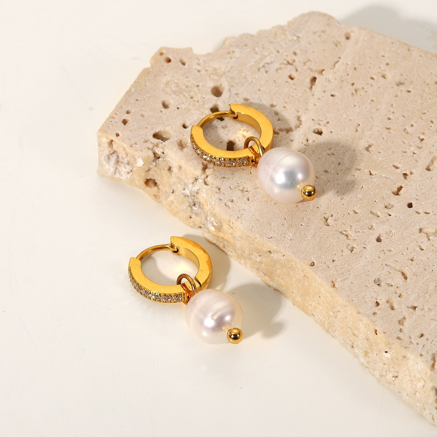 Pearl Earrings | Freshwater Pearls on Durable 18k Gold Hoops 4