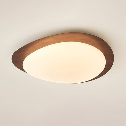 Pebble Ceiling Light | Elegant Walnut Design with Integrated LED 0