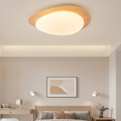 Pebble Ceiling Light | Elegant Walnut Design with Integrated LED 3