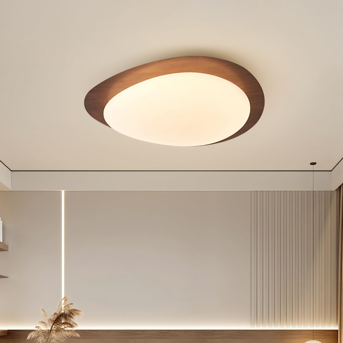 Pebble Ceiling Light | Elegant Walnut Design with Integrated LED 4