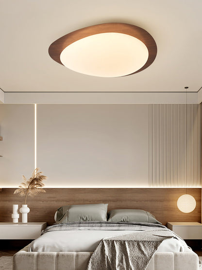 Pebble Ceiling Light | Elegant Walnut Design with Integrated LED 6