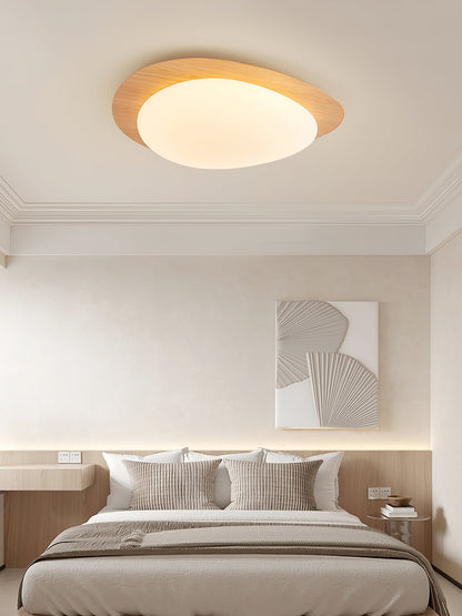 Pebble Ceiling Light | Elegant Walnut Design with Integrated LED 7