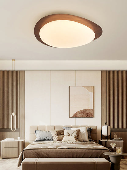 Pebble Ceiling Light | Elegant Walnut Design with Integrated LED 8