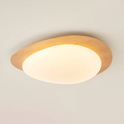 Pebble Ceiling Light | Elegant Walnut Design with Integrated LED 9