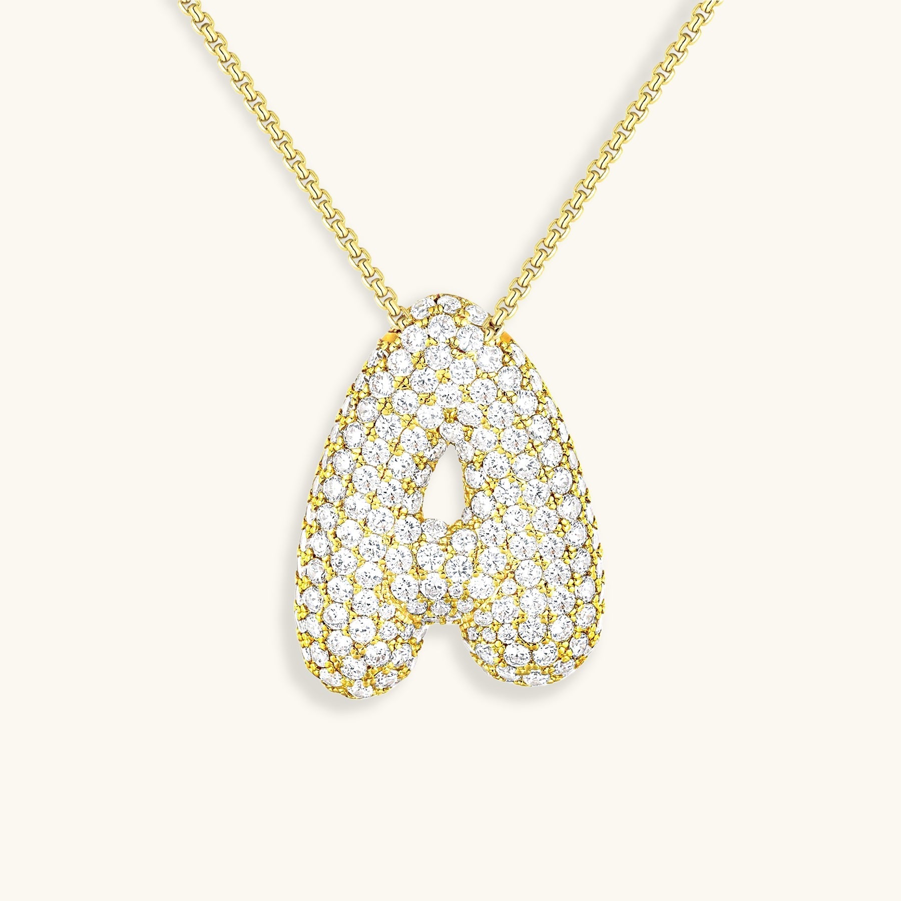Personalized Initial Necklace | 18k Gold Plated with Diamond Simulant 0
