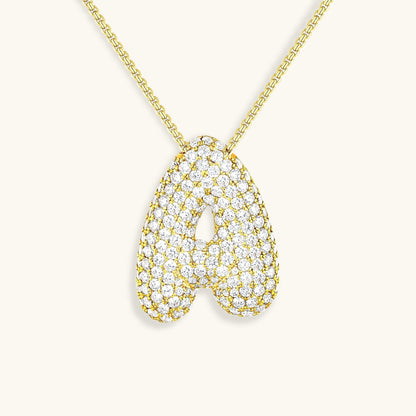Personalized Initial Necklace | 18k Gold Plated with Diamond Simulant 0