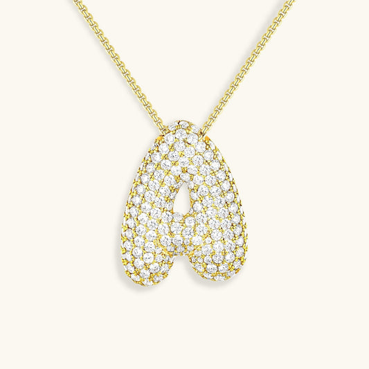 Personalized Initial Necklace | 18k Gold Plated with Diamond Simulant 0