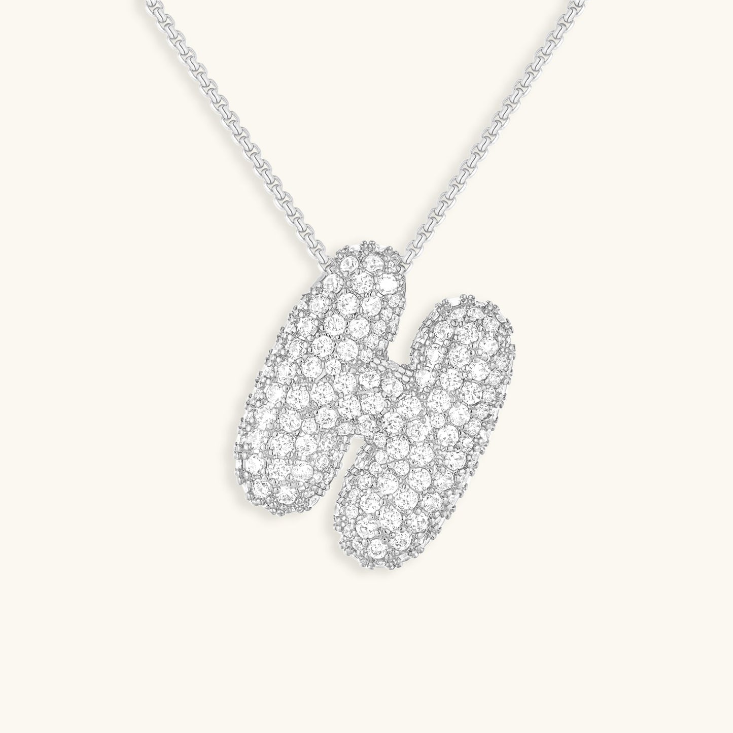 Personalized Initial Necklace | 18k Gold Plated with Diamond Simulant 12
