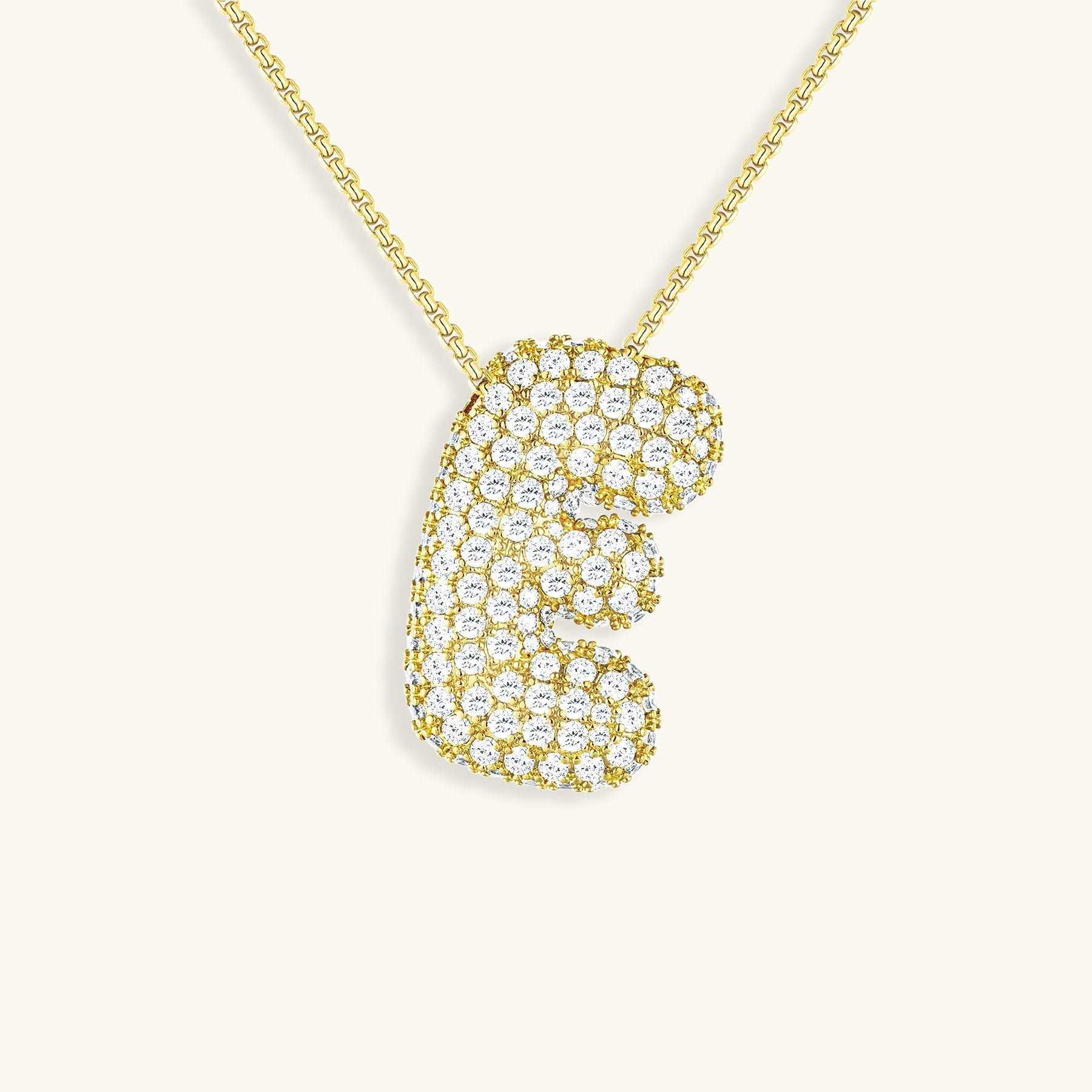 Personalized Initial Necklace | 18k Gold Plated with Diamond Simulant 14