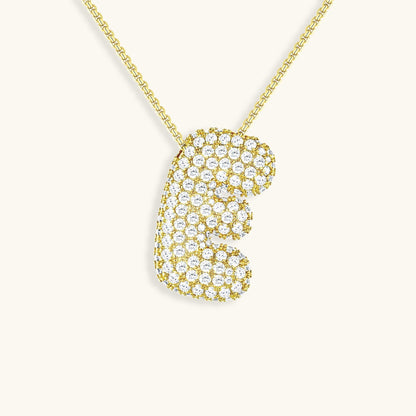 Personalized Initial Necklace | 18k Gold Plated with Diamond Simulant 14