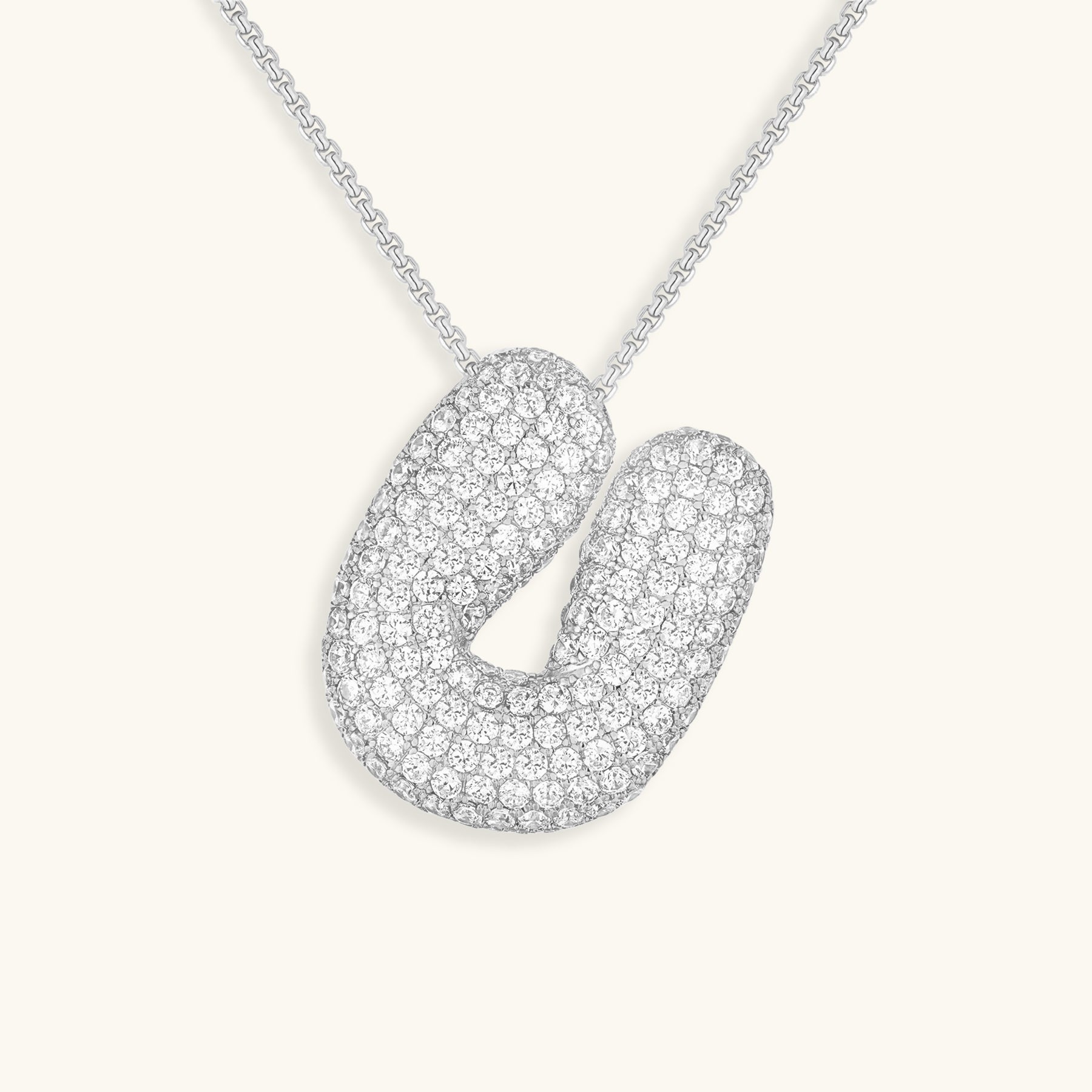 Personalized Initial Necklace | 18k Gold Plated with Diamond Simulant 16