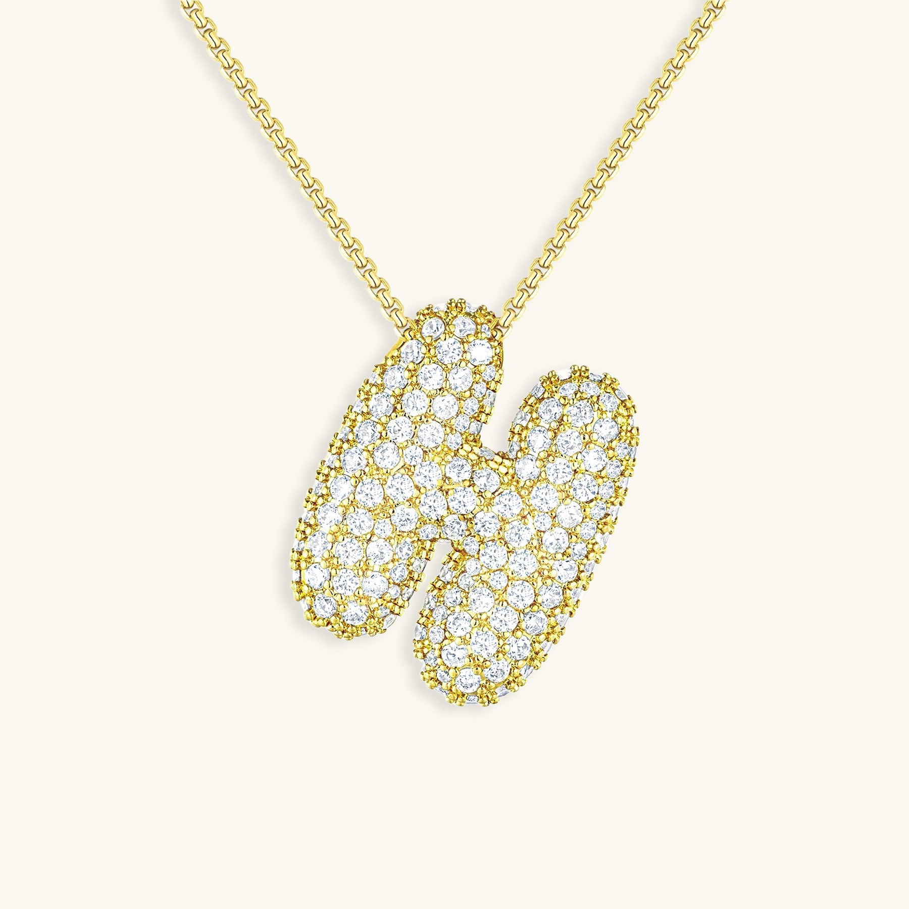 Personalized Initial Necklace | 18k Gold Plated with Diamond Simulant 17