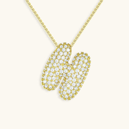 Personalized Initial Necklace | 18k Gold Plated with Diamond Simulant 17