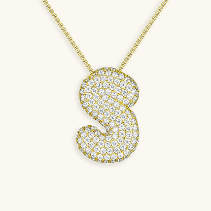 Personalized Initial Necklace | 18k Gold Plated with Diamond Simulant 18