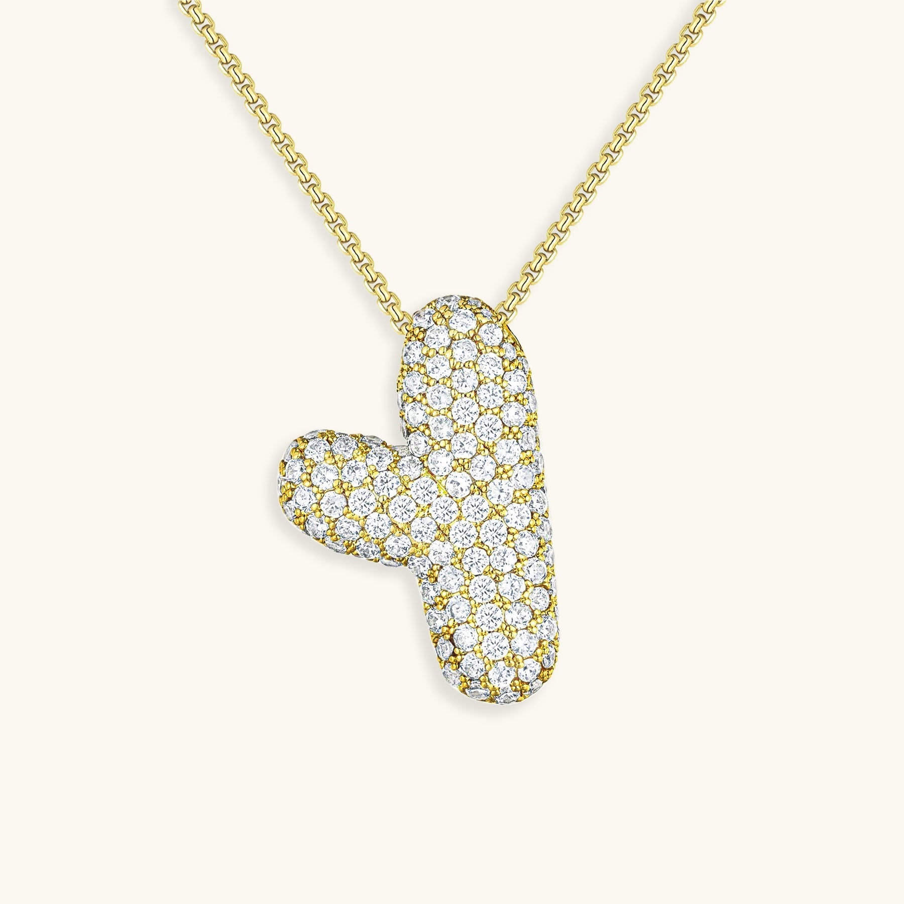 Personalized Initial Necklace | 18k Gold Plated with Diamond Simulant 19