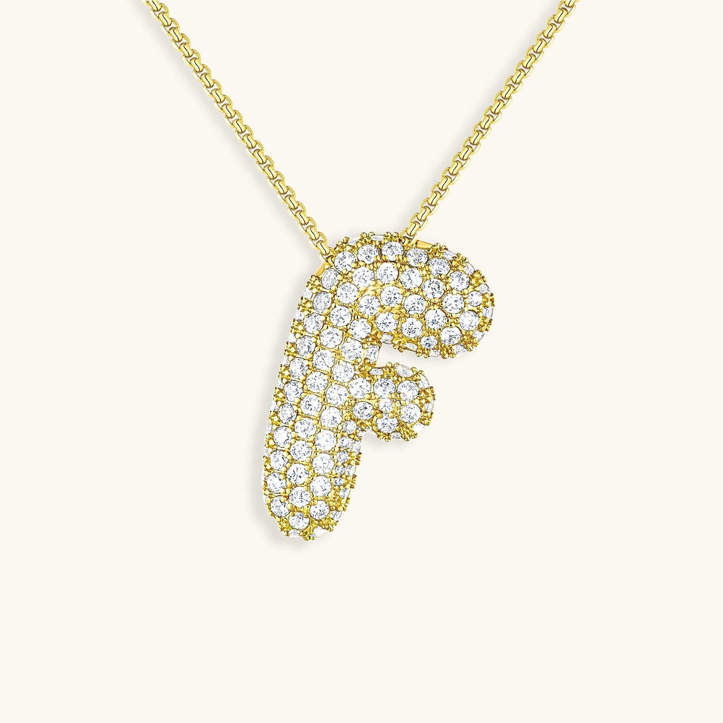 Personalized Initial Necklace | 18k Gold Plated with Diamond Simulant 20