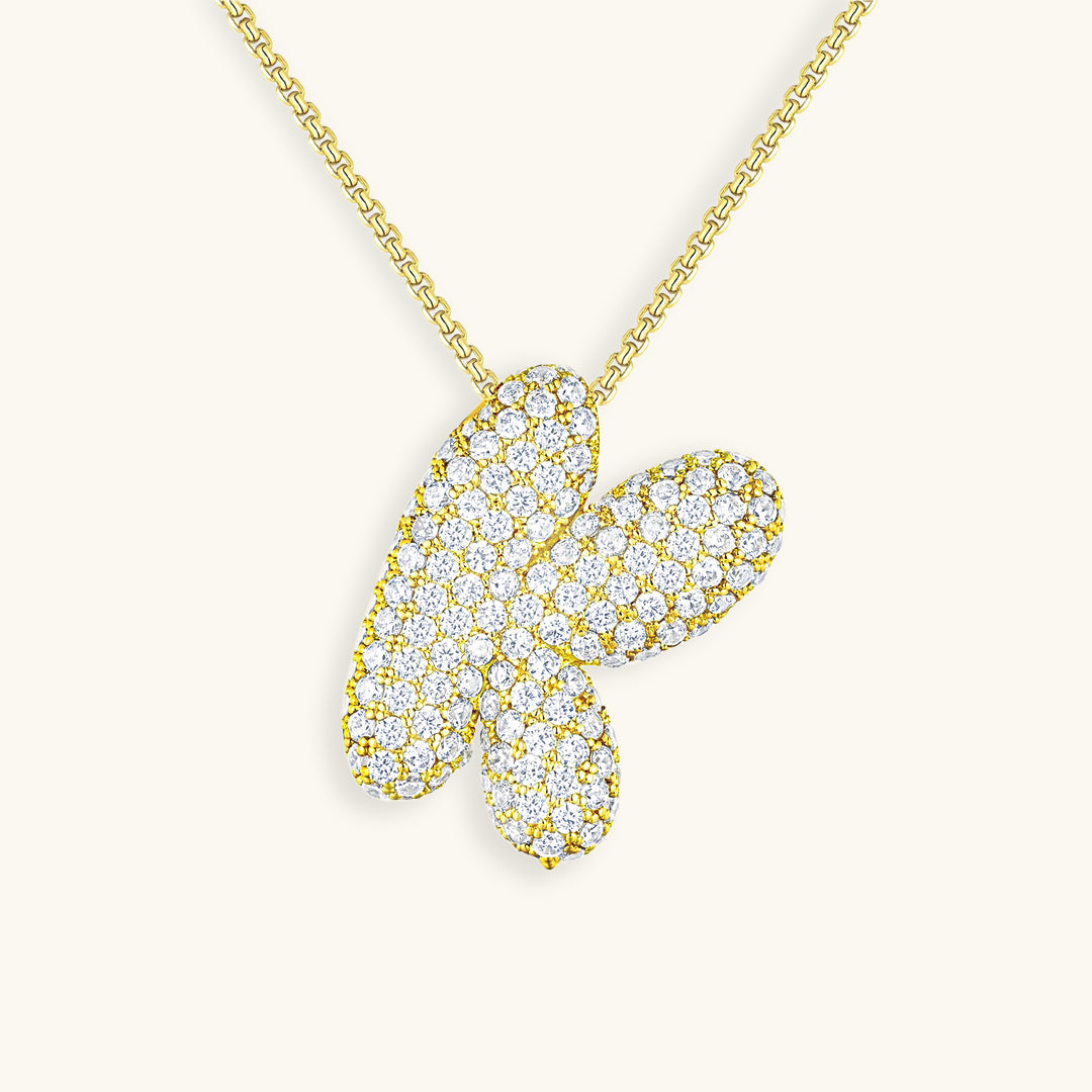 Personalized Initial Necklace | 18k Gold Plated with Diamond Simulant 22