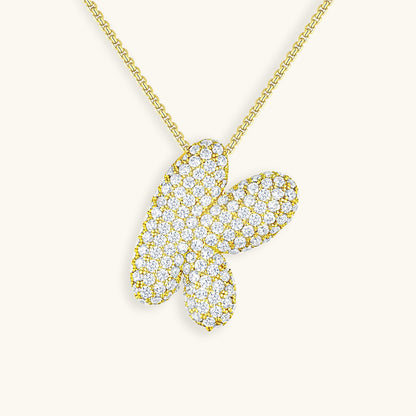 Personalized Initial Necklace | 18k Gold Plated with Diamond Simulant 22
