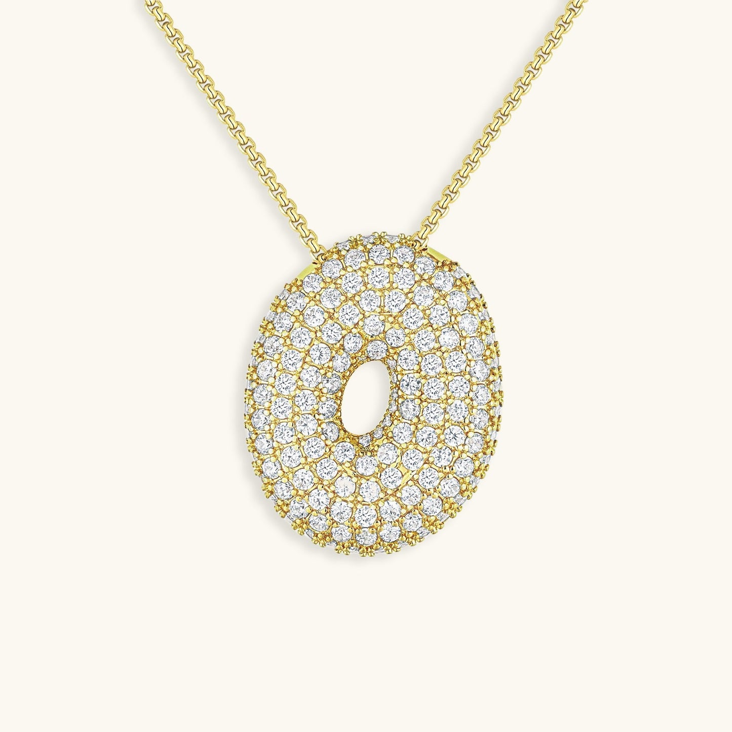 Personalized Initial Necklace | 18k Gold Plated with Diamond Simulant 25