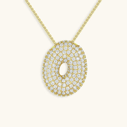 Personalized Initial Necklace | 18k Gold Plated with Diamond Simulant 25